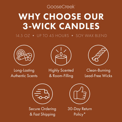 Teakwood Odor Eliminating 3-Wick Candle